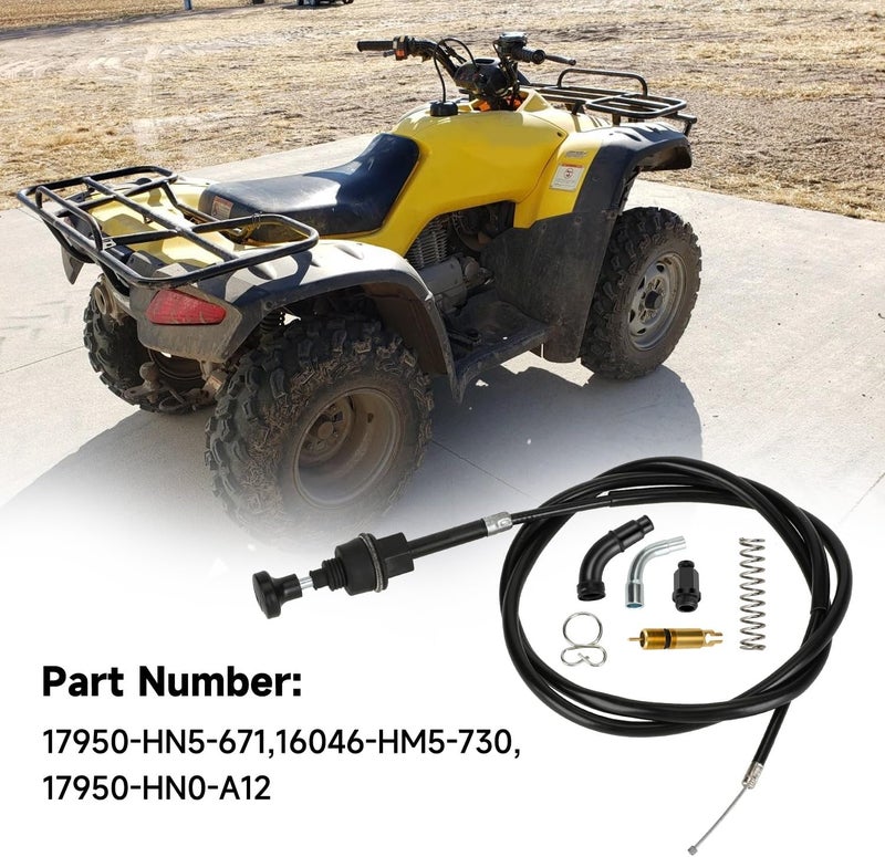 XIKOBY Choke Cable for Rancher 350 TRX350 TRX350FM TRX350TM TRX350FE 2000-2006 Fourtrax 300 350 Foreman 400 ATV 4 Wheeler Quad with Starter Valve Plunger Kit Part 17950-HN5-671 - Image 4